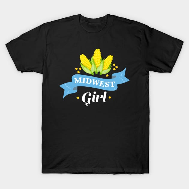 Midwest Girl Corncob American Midwestern Girl T-Shirt by Super Fresh Art